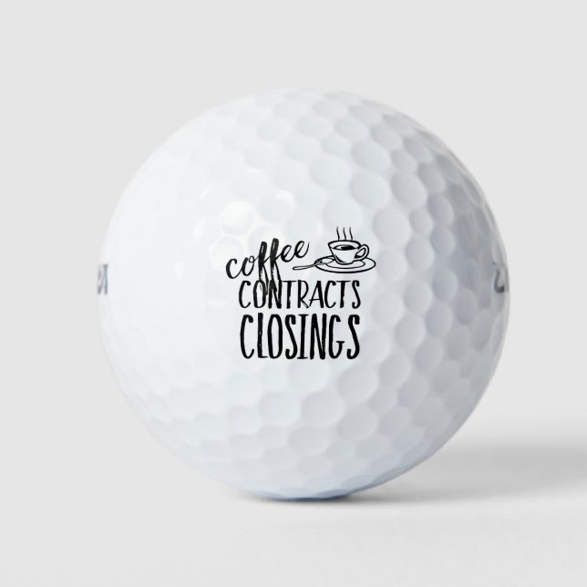 Pelotas De Golf Coffee Contracts Closings Real Estate Agent (Anverso)