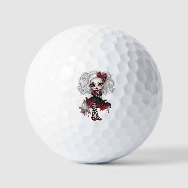 Pelotas De Golf Colección de diseño de Halloween Chica lindo 7 (Anverso)