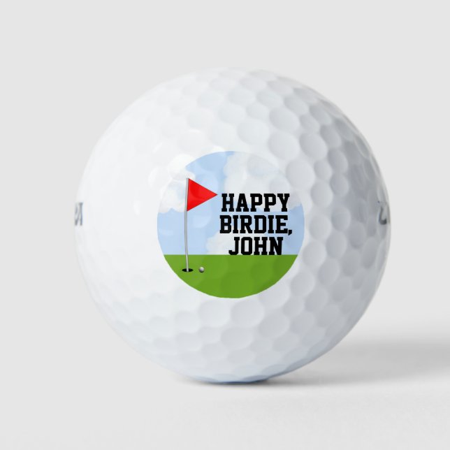 Pelotas De Golf Coleccionable de cumpleaños de golf personalizado (Anverso)