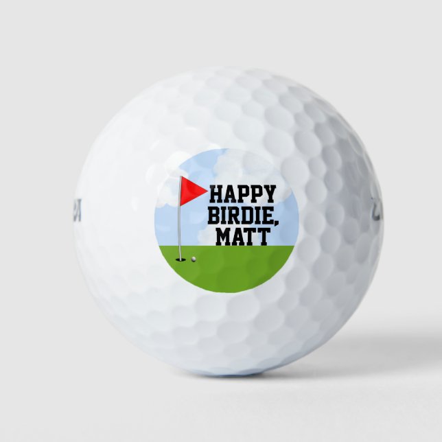 Pelotas De Golf Coleccionable de cumpleaños de golf personalizado (Anverso)
