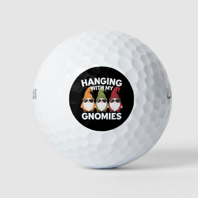 Pelotas De Golf Colgar con mi Gnomies Funny Garden Gnome (Anverso)