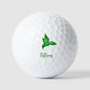 Pelotas De Golf colibrí acuarela vibrante verde saturado