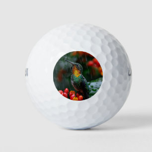 Pelotas De Golf Colibrí encaramado en flor brillante