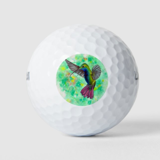 Pelotas De Golf Colibrí - pintura acrílica (Anverso)