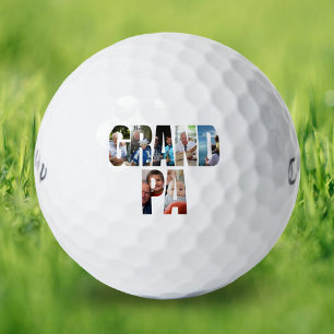 Pelotas De Golf Collage de fotos personalizadas del abuelo