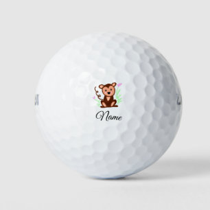 Pelotas De Golf color de agua marrón mono animal añadir nombre de
