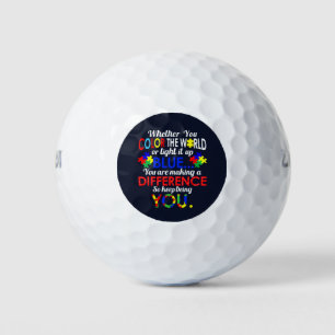 Pelotas De Golf Color del mundo o luz azul la conciencia del autis
