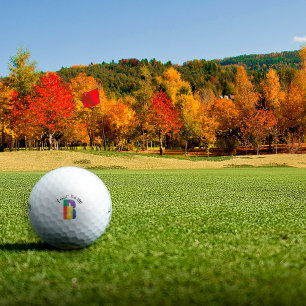 Pelotas De Golf Color rojo morado verde Monograma B