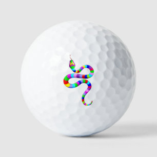 Pelotas De Golf Colores de arcoiris psicodélicos de serpiente