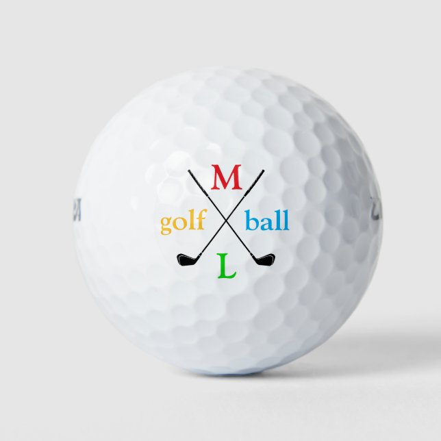 Pelotas De Golf Colorful Initial Letters Monogram (Anverso)