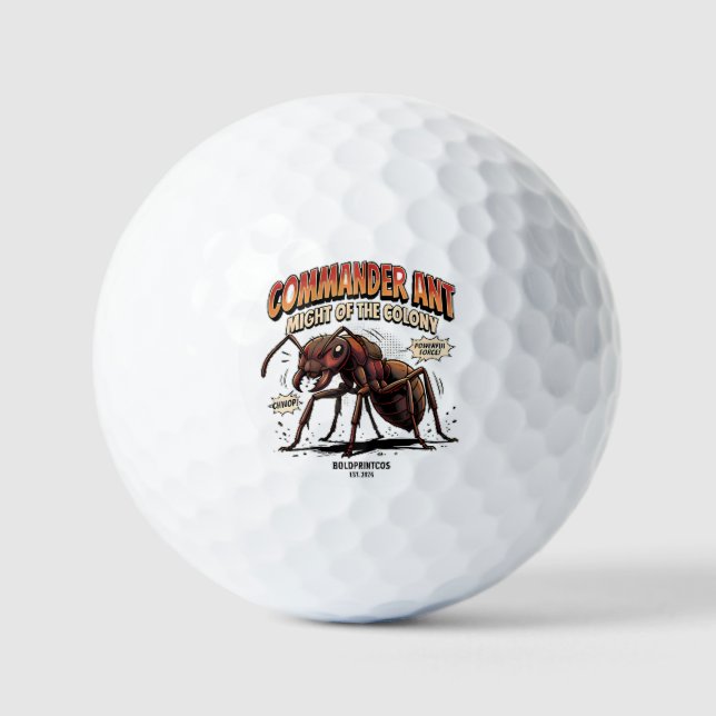 Pelotas De Golf Comandante Hormiga Poder de la Colonia Gráfica (Anverso)