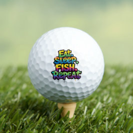 Pelotas De Golf Come Dormir Pescar Repetir Arcoíris Grafiti