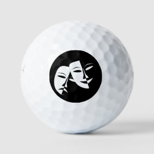 Pelotas De Golf Comedia de vidrio/Tragedia en blanco y negro