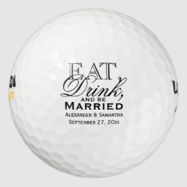 Pelotas De Golf Comer, beber y casarse Boda personalizado