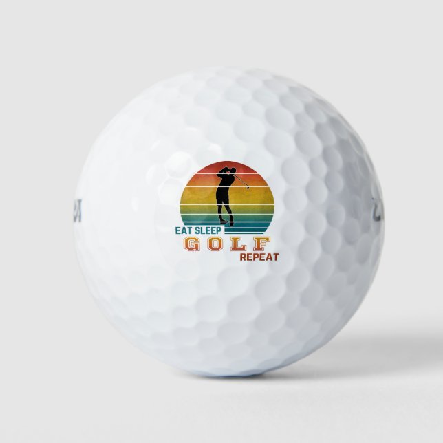 Pelotas De Golf Comer Dormir Golf Repetir (Anverso)