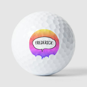 Pelotas De Golf Comic book divertido nombre personalizado moda