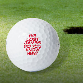 Pelotas De Golf Cómic Rojo Divertido Personalizado Perdido