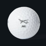 Pelotas De Golf Commercial Airplane Pilot Monogram Art<br><div class="desc">Customize with a monogram or your own text Commercial Airplane Pilot</div>
