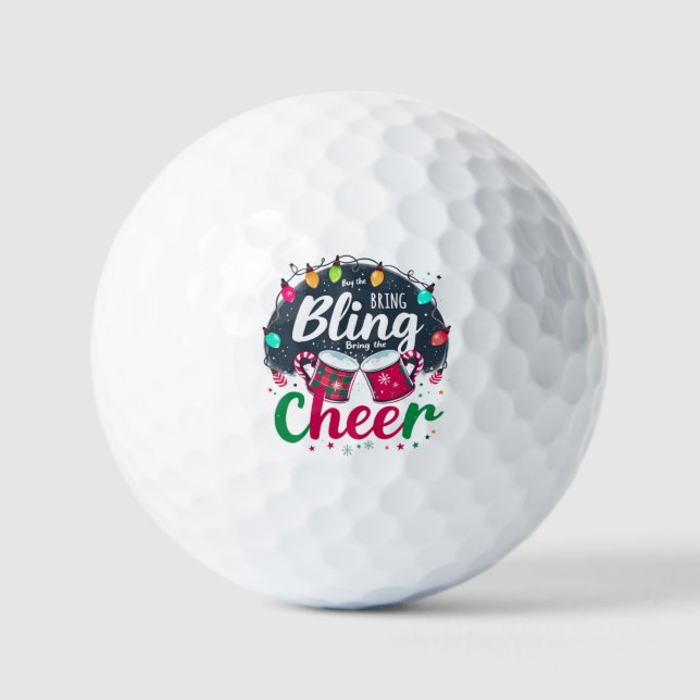 Pelotas De Golf "Compra el Brillo, Trae la Alegría." (Anverso)