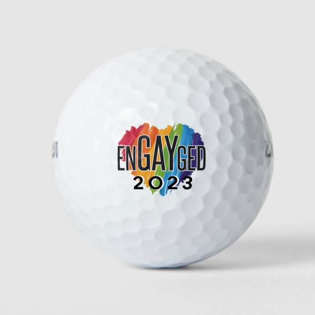Pelotas De Golf Comprometido gay 2023 Orgullo arcoiris LGBTQ (Anverso)