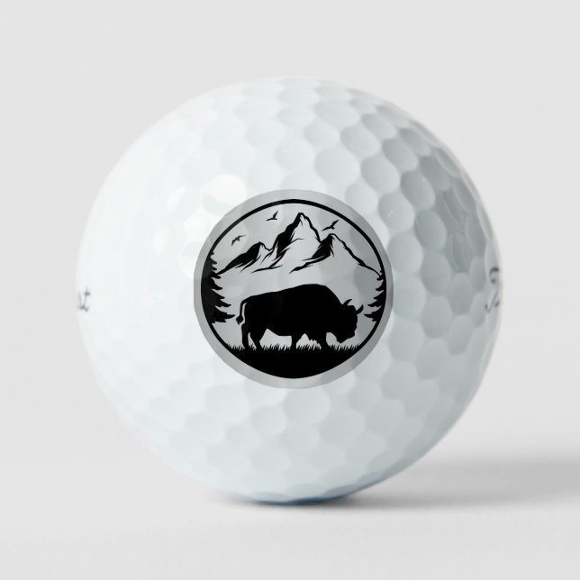 Pelotas de Golf con Acento de Plata Bison Majestuo (Anverso)
