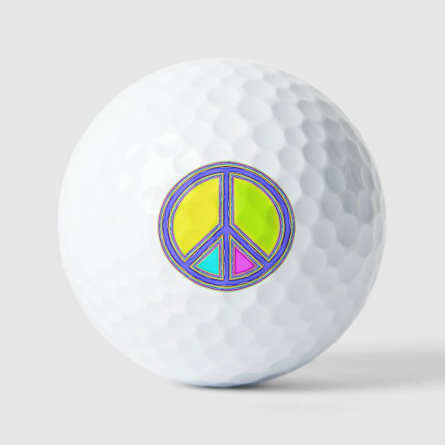 Pelotas De Golf Con colores rellenados Firma PEACE 1 (Anverso)