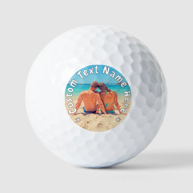 Pelotas de Golf con Foto Personalizada Texto (Anverso)