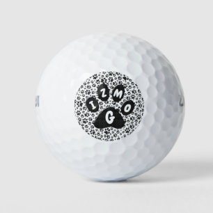 Pelotas de Golf con Huellas de Perro Lunares en Bl