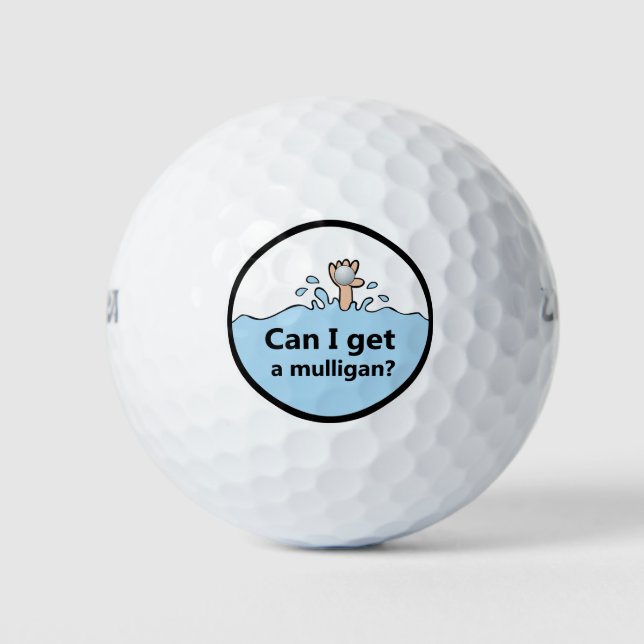 Pelotas de Golf con Humor Divertido Mulligan (Anverso)