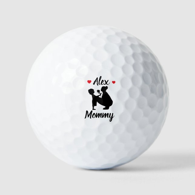 Pelotas de Golf con letra personalizada "te amo Ma (Anverso)