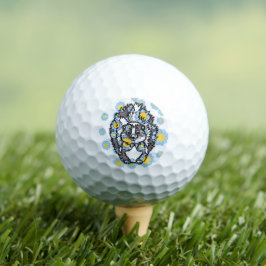Pelotas de Golf con Mapache Lindo y Flores Azules