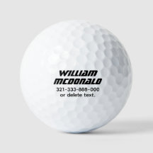 Pelotas de Golf con Nombre Personalizado Plantilla