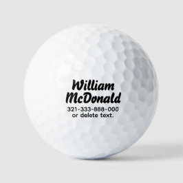 Pelotas de Golf con Nombre Personalizado Plantilla