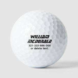 Pelotas de Golf con Nombre Personalizado Plantilla