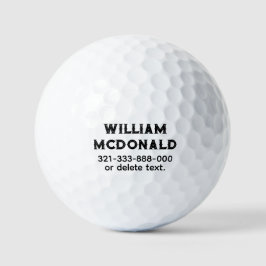 Pelotas de Golf con Nombre Personalizado Plantilla