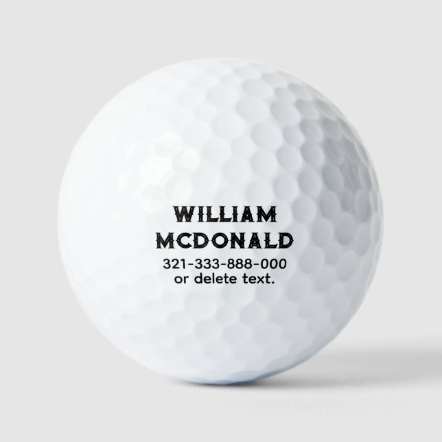 Pelotas de Golf con Nombre Personalizado Plantilla (Anverso)