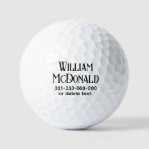 Pelotas de Golf con Nombre Personalizado Plantilla