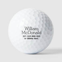 Pelotas de Golf con Nombre Personalizado Plantilla