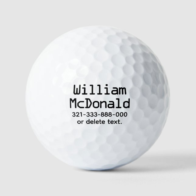 Pelotas de Golf con Nombre Personalizado Plantilla (Anverso)