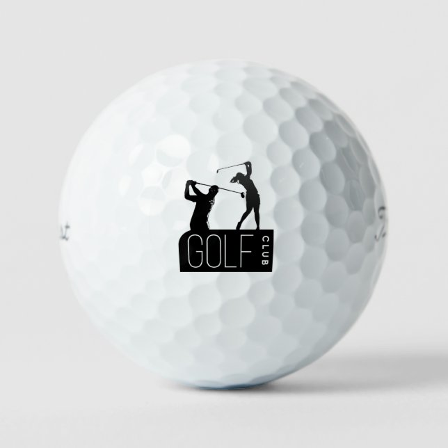 Pelotas De Golf  con silueta de  golfistas  (Anverso)
