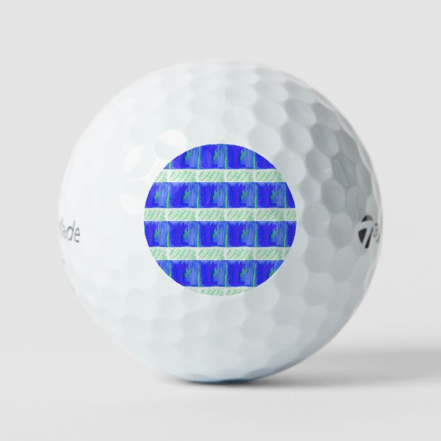 Pelotas de Golf con Tema Náutico Azul (Anverso)