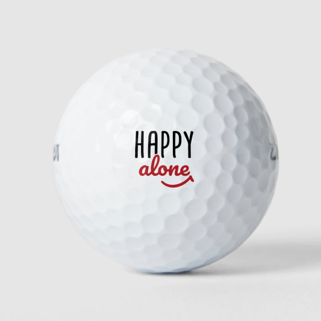 Pelotas De Golf Conciencia contra San Valentín solo y feliz (Anverso)