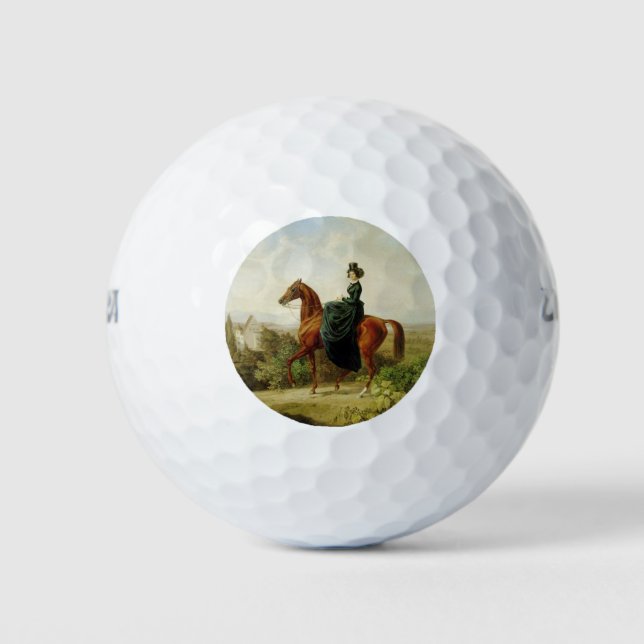 Pelotas De Golf Condesa a caballo (caballo marrón elegante) (Anverso)