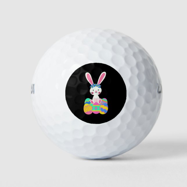 Pelotas De Golf Conejito de Pascua adorable (Anverso)