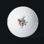 Pelotas De Golf Conejo blanco Alicia Corazones de Maravilla<br><div class="desc">Este es el personaje clásico,  el Conejo Blanco,  en su traje de corazones como el heraldo de la Corte de Corazones. De las aventuras del cáliz original en el País de las Maravillas ilustradas por John Tenniel.</div>