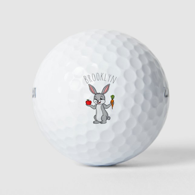 Pelotas De Golf Conejo de conejo con verduras personalizado (Anverso)