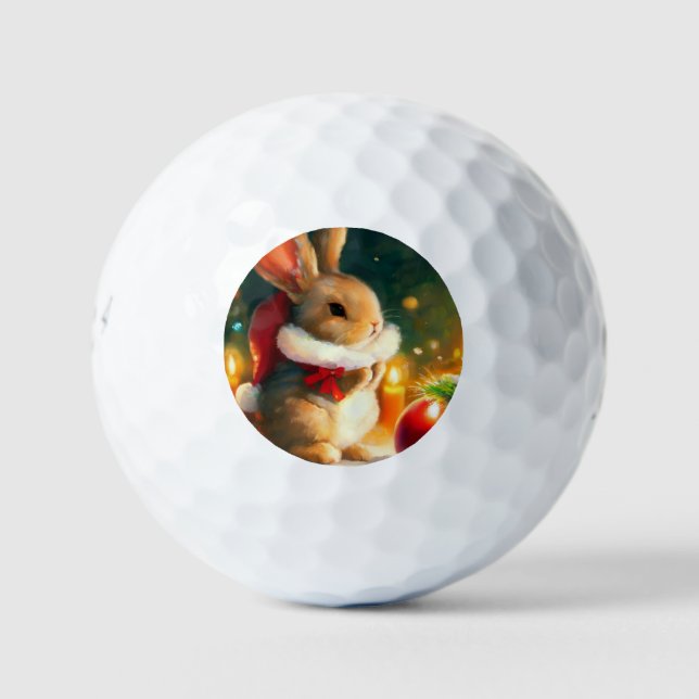 Pelotas De Golf Conejo de navidades (1) (Anverso)