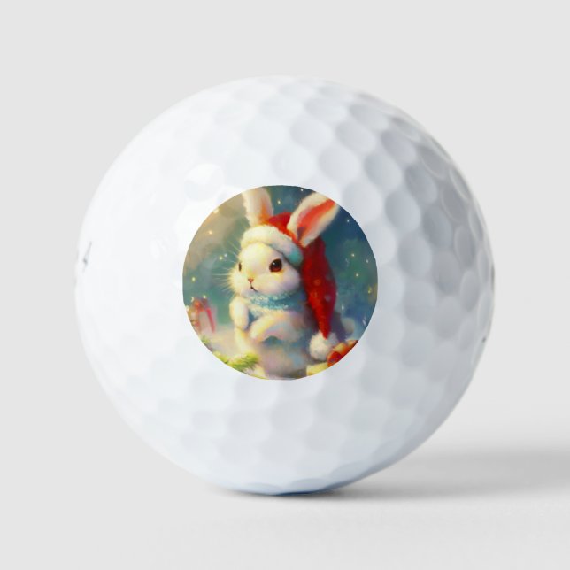 Pelotas De Golf Conejo de navidades (2) (Anverso)