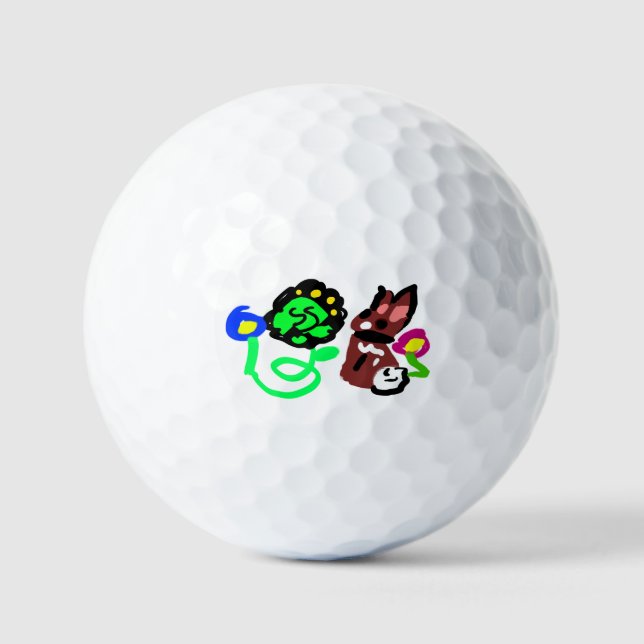 Pelotas De Golf Conejo de primavera amor  (Anverso)