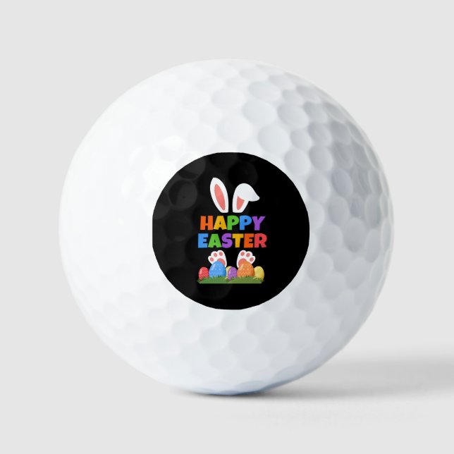 Pelotas De Golf Conejo feliz de Pascua  (Anverso)